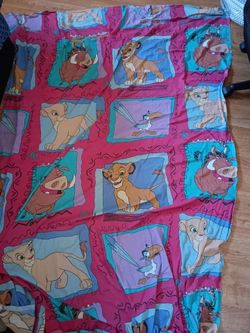 ( Damaged )Disney The Lion King Vintage Fabric Sheet