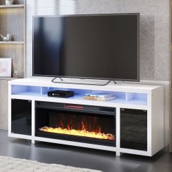 Tresanti Bennett LED TV Console with ClassicFlame Electric Fireplace (MSRP $500)