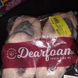 Brand New Kids Girls Dearfoams Pink Slippers Size 9-10