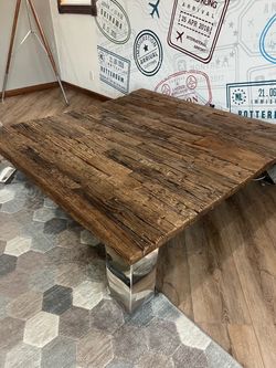 Reclaimed Wood Table with Chrome Legs