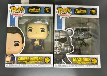 Fallout Funko pops vault boy (chase) Maximus (chase)