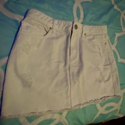 White Aéropostale Jean Skirt