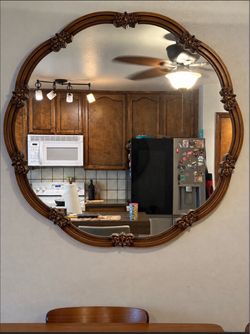 Large Round Ornate Wall Mirror