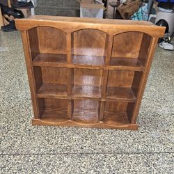 VINTAGE STURDY WOOD DISPLAY SHELF