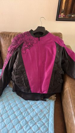 Women's Mesh Motorcycle Jacket Pink Black