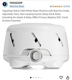 YogaSleep White Noise Machine NEW