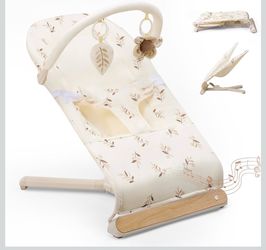 Foldable Baby Bouncer, Portable Baby Bouncer Seat for Babies 0-12 Months
