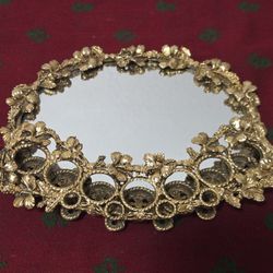 Vintage Ormolu Lipstick Holder Mirrored Vanity