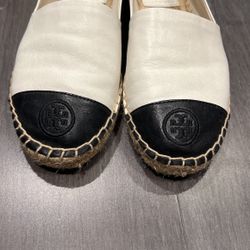 Tory Burch Leather Colorblock Pattern Espadrilles