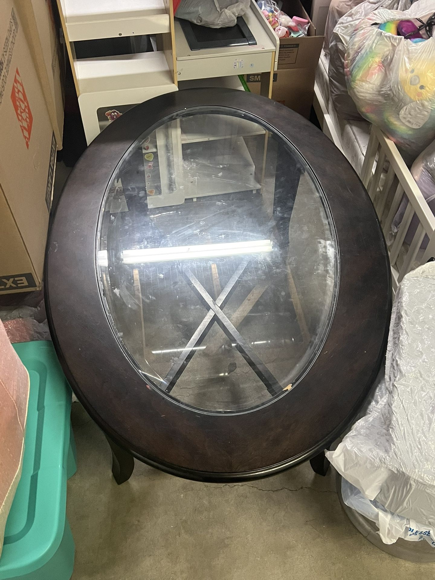 Wooden Center Table With Glass $70