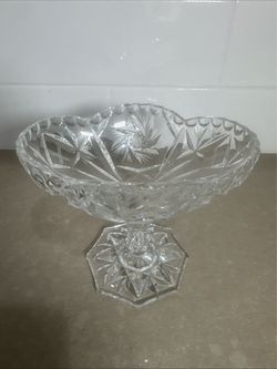 Cut Crystal Pedestal Compote Bowl