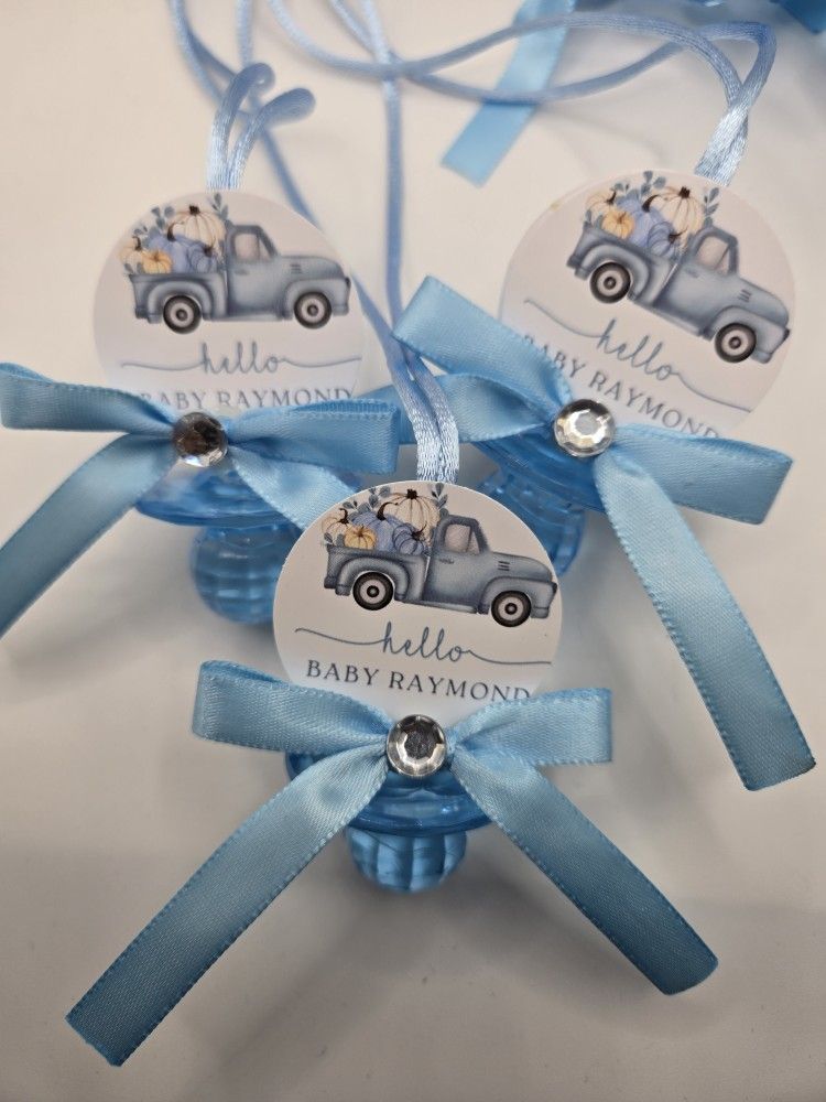 Personalized Fall Baby Shower Pacifiers Guest Favor Necklaces