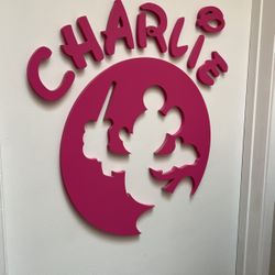 Kids, Disneyland bedroom door sign for Charly