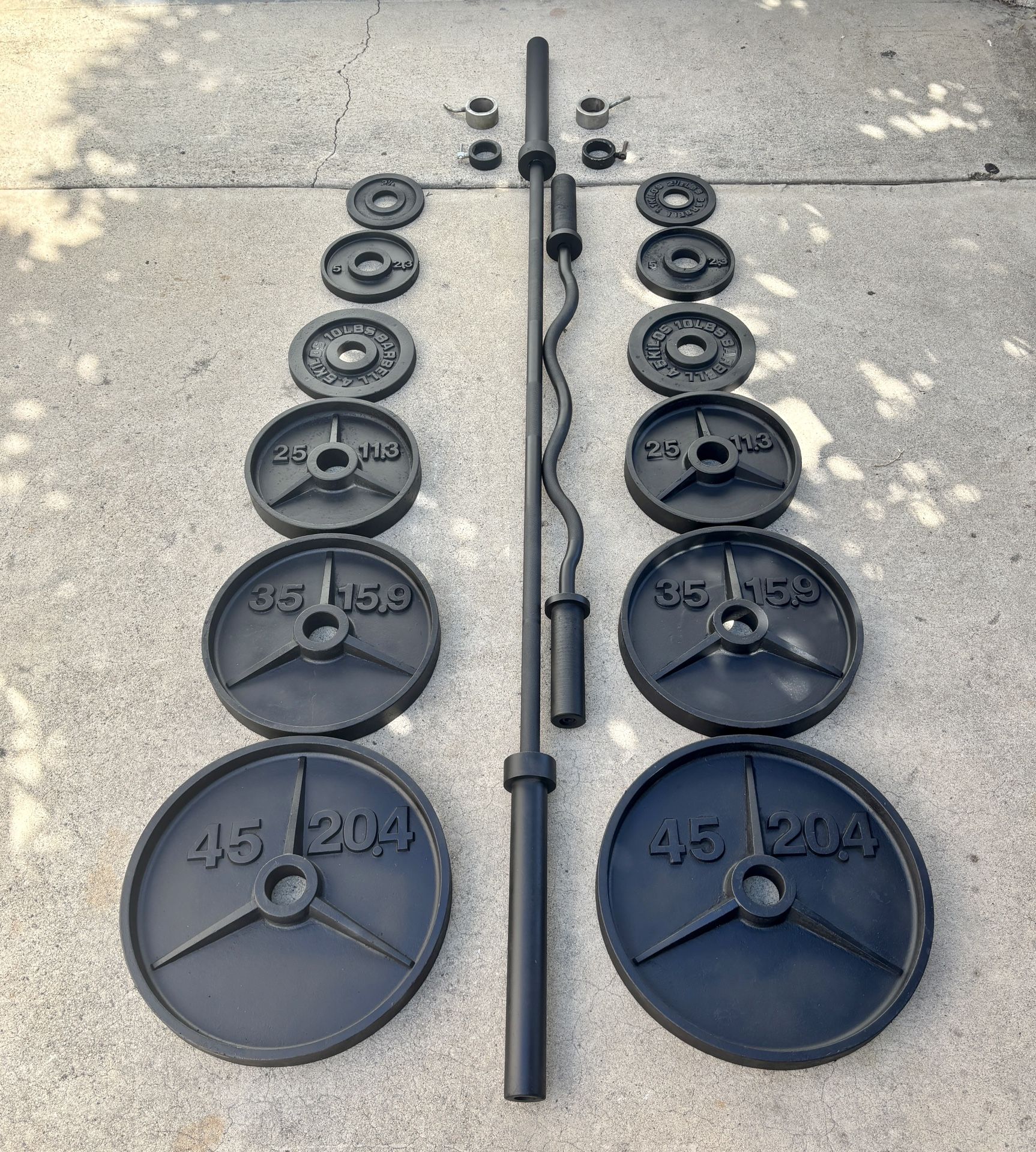 Olympic Weights, 7-ft Olympic Bar, EZ Curl Bar