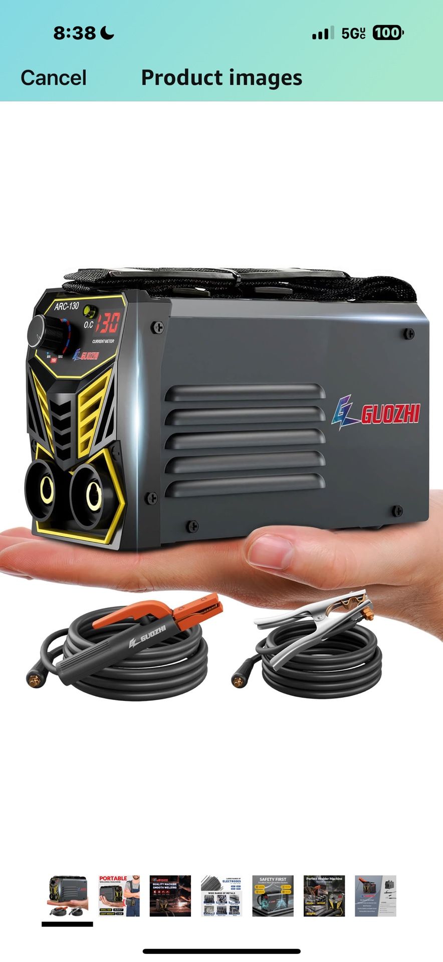 Stick Welder Small Mini Portable, 110V 130A ARC MMA Welding Machine with Electrode Holder Cable & Work Clamp, IGBT Inverter Welder Digital Display, We