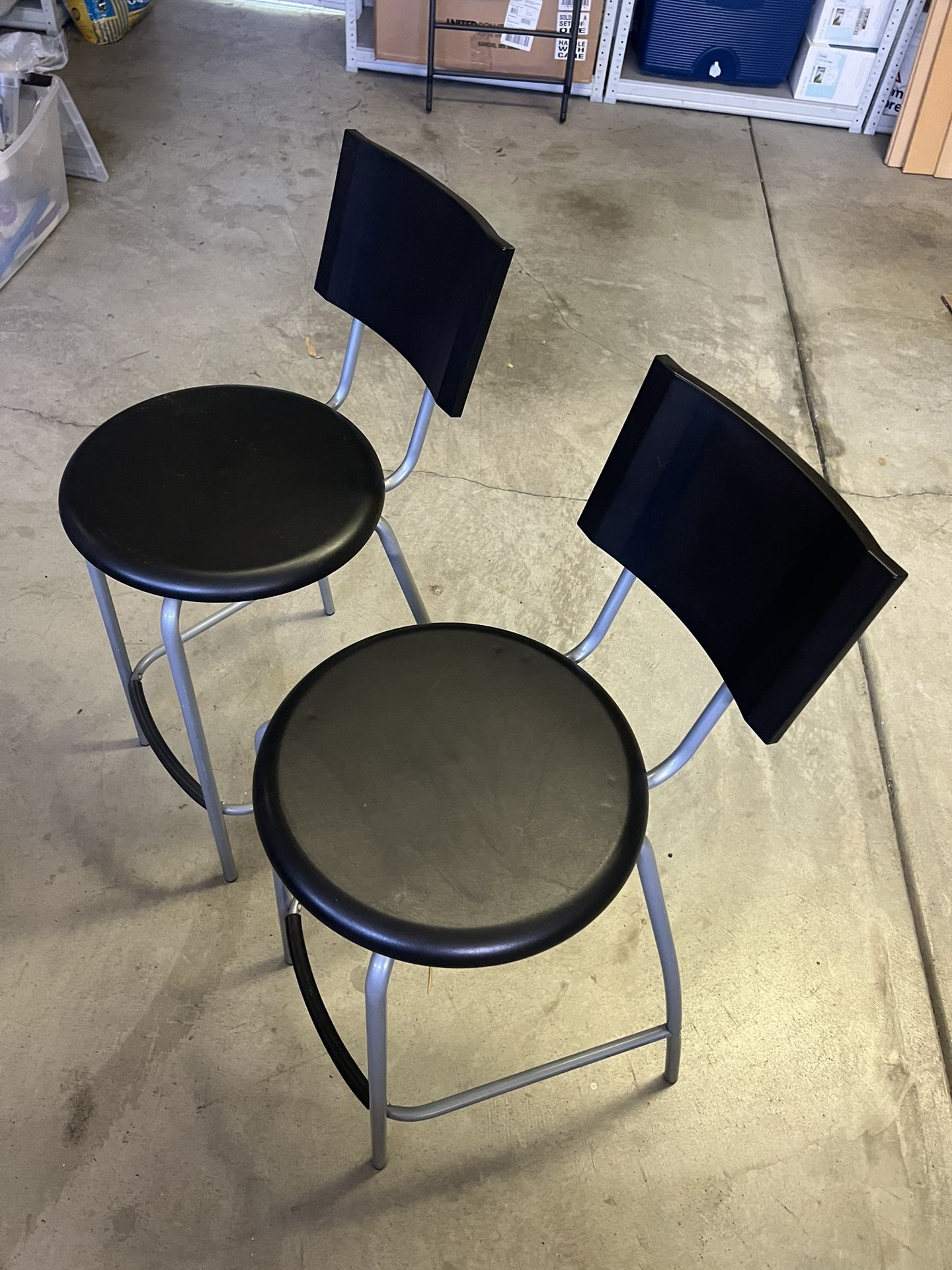 2 Black Bar Stools