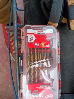 New Milwaukee 15 Pc Titanium Drill Bits