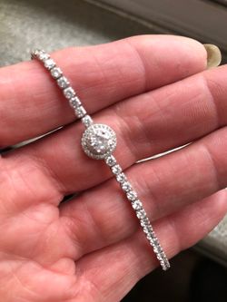 925 sterling silver Swarovski crystal adjustable bracelet