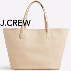 (NEW) (1 AVAILABLE) WOMEN’S J.CREW MACADAMIA BERKELEY TOTE IN LEATHER - (MSRP: $248)