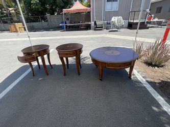 Ornate Inlaid Side Tables