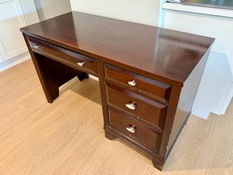Executive Office Desk – Solid Wood – 4 Drawers – Espresso Finish