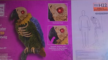 Giant Animatronic Halloween Zombie Parrot