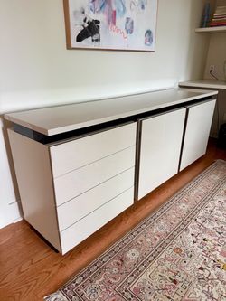 Modern Lacquered Off White Sideboard / Credenza