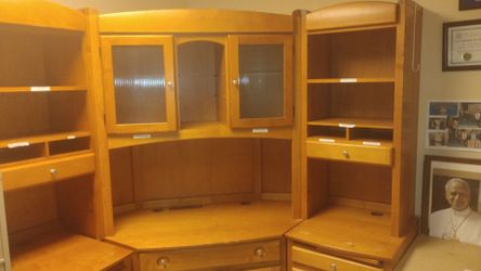Large desk cabinet 3-piece set for Church donation REDUCED MUST GO SOON