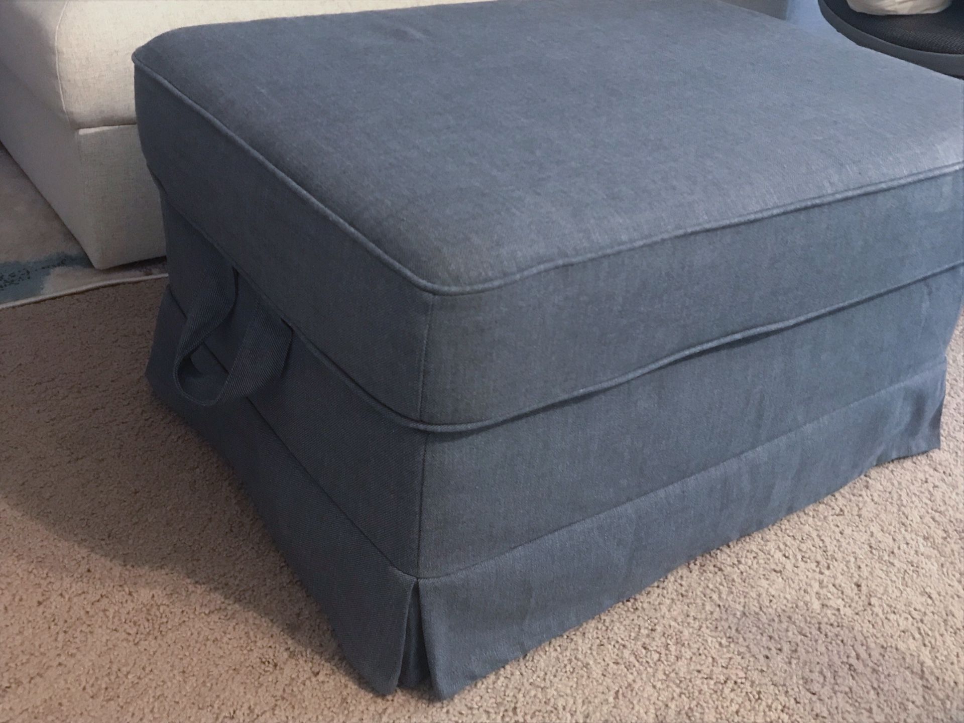 IKEA GREY STORAGE OTTOMAN FOOTSTOOL LARGE