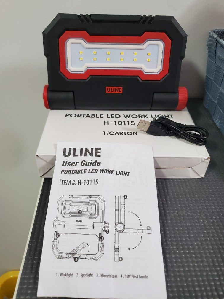 Uline Portable LED Dual Work LIGHT. 500 Lumen. Brand New