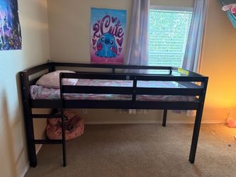 Twin size low loft bed frame