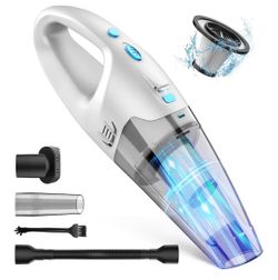 Handheld Vacuum Cordless, 6KPA Strong Suction & 25 Mins Runtime, 1.6lbs Lightweight Hand Vacuum Cordless Rechargeable with HEPA Filter/LED Light/Multi