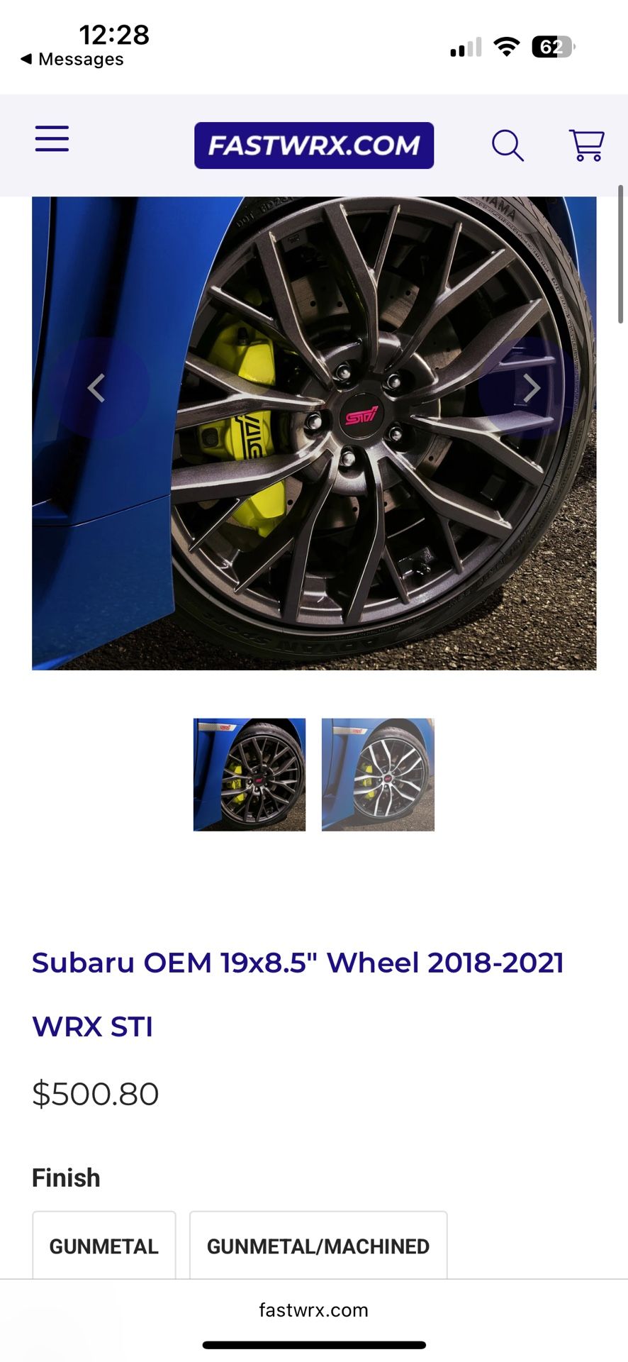 WRX STi 4 OEM Subaru rims (2018-2021)