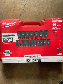 19 PC./P. 1/2" DRIVE IMPACT SOCKET KIT SHOCKWAVE IMPACT DUTY 1/2" DRIVE