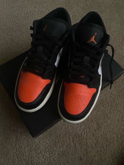 Air Jordan 1 Low Black/starfish-white-sail Noir/Blanc/voile/EtoiledeMer Size 9