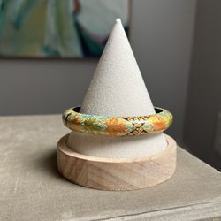 HandPainted Wood Bangle Bracelet ( firm on price ) 