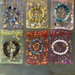 Handmade Beaded Bracelets Bundle Of 6 