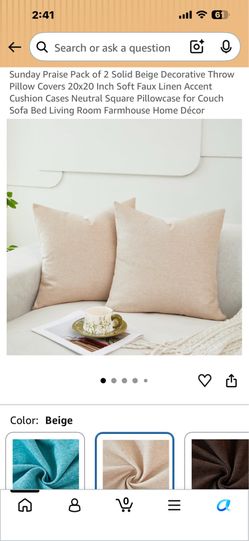 Luxury Linen Throw Pillow Covers 29x20-Beige-NEW