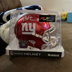 Rare Michael Strahan autographed Flash alternate mini helmet Beckett COA