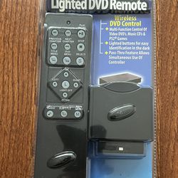 Intec PlayStation 2 lighted DVD remote control,Wireless new factory sealed.