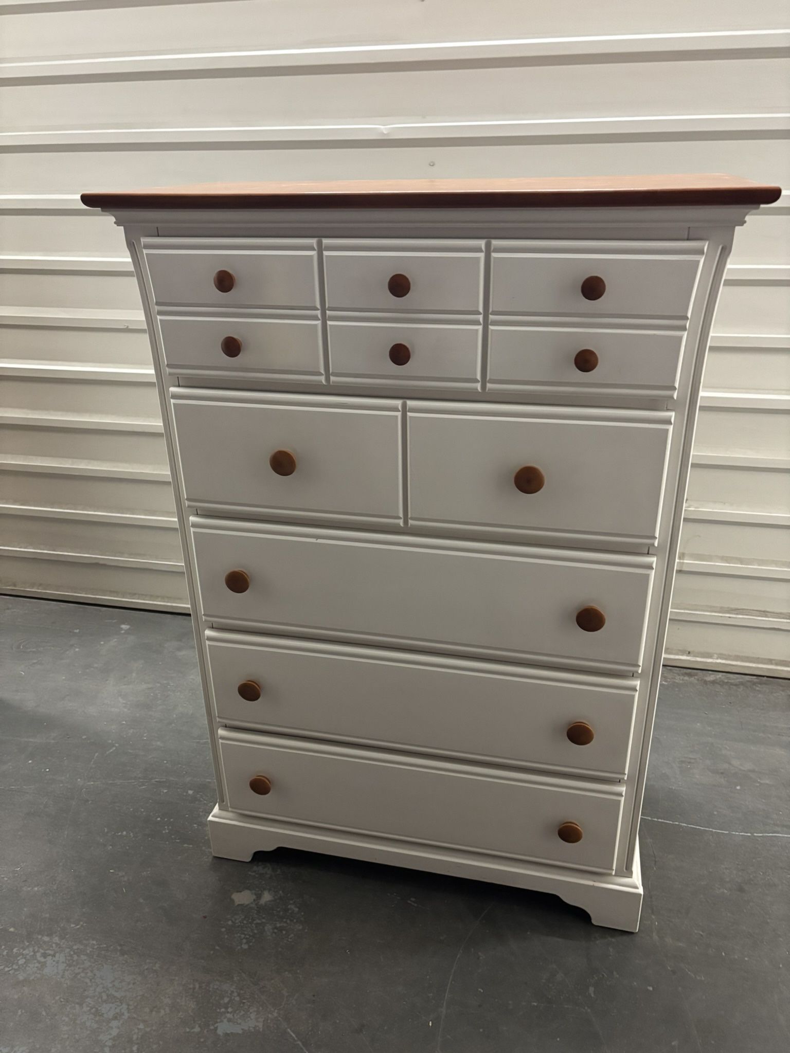 5-drawer White/pine Wood Dresser