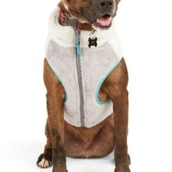 Reddy Dog Vest Coat Jacket Colorblock Gray Aqua Cream Size Small NWT 