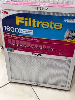 3M Filtrete 1600 Air Filters 20x25x1 4-Pack