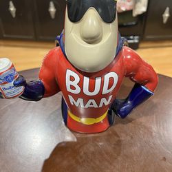 1993 Anhueser Busch Budweiser Genuine Bud Man Lidded Stein Collectors Edition