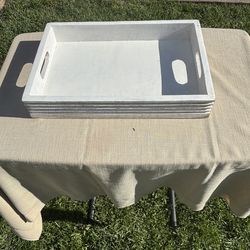 Tray Solid Wood White Serving Tray