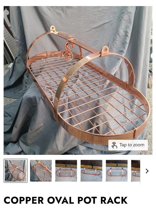 Copper Oval Pot Rack
