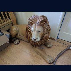 Life size fiberglass resin Lion 58" x 25" x 30"