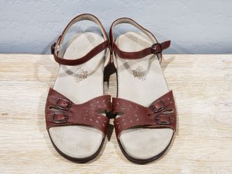 NWOB! SAS Women's Leather Duo Buckle Tripad Comfort Sandal (9M) Hazel 