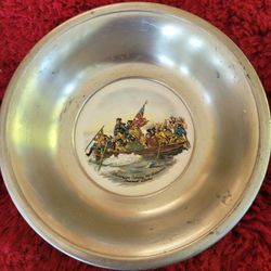 Emanuel Leutze "Washington Crossing The Delaware " Pewter Bowl