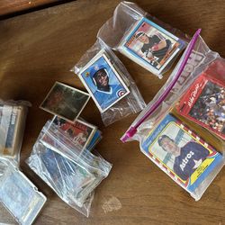 Baseball cards plus glove
